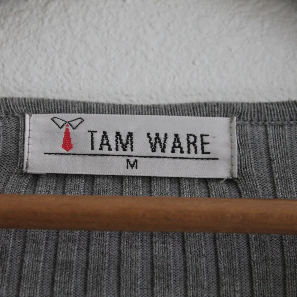 Grey Ribbed Cross Over Bodycon Dress - Picture 3 of 7
